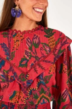 Farm Rio Red Sunset Tapestry Mini Dress -Colorful Wear Store 301793 03