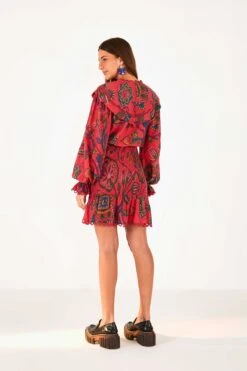 Farm Rio Red Sunset Tapestry Mini Dress -Colorful Wear Store 301793 04