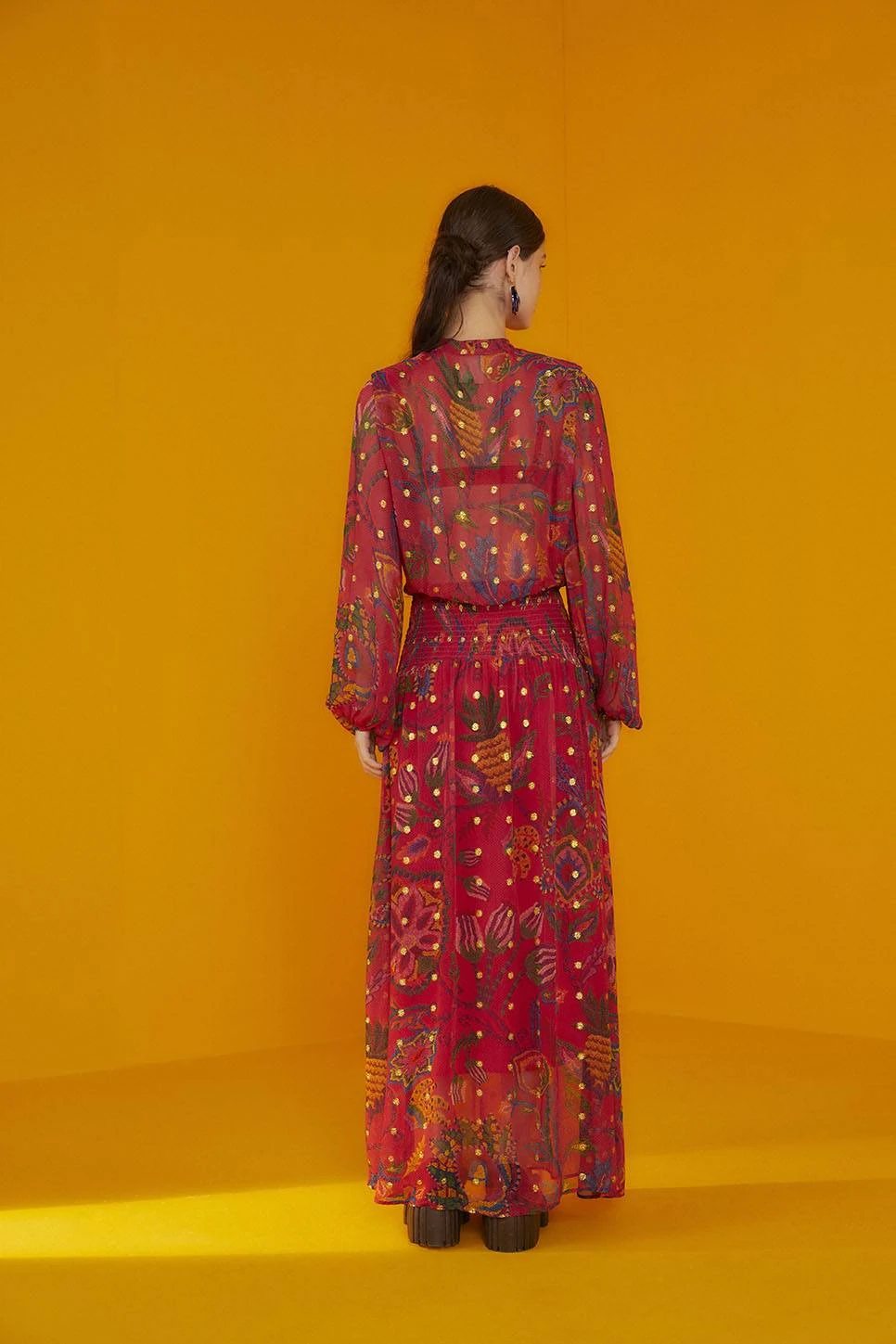 Farm Rio Red Sunset Tapestry Embroidered Maxi Dress 2 Farm Rio Red Sunset Tapestry Embroidered Maxi Dress - Image 2