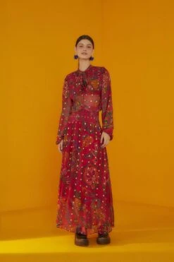 Farm Rio Red Sunset Tapestry Embroidered Maxi Dress 8 Farm Rio Red Sunset Tapestry Embroidered Maxi Dress -Colorful Wear Store 301808 03 1