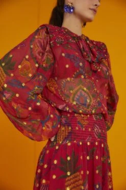 Farm Rio Red Sunset Tapestry Embroidered Maxi Dress 9 Farm Rio Red Sunset Tapestry Embroidered Maxi Dress -Colorful Wear Store 301808 04 1