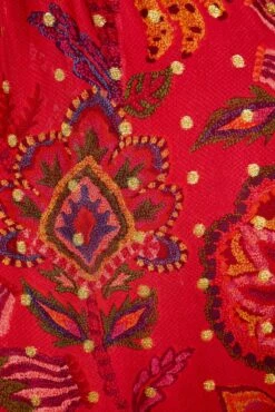 Farm Rio Red Sunset Tapestry Embroidered Maxi Dress 10 Farm Rio Red Sunset Tapestry Embroidered Maxi Dress -Colorful Wear Store 301808 05