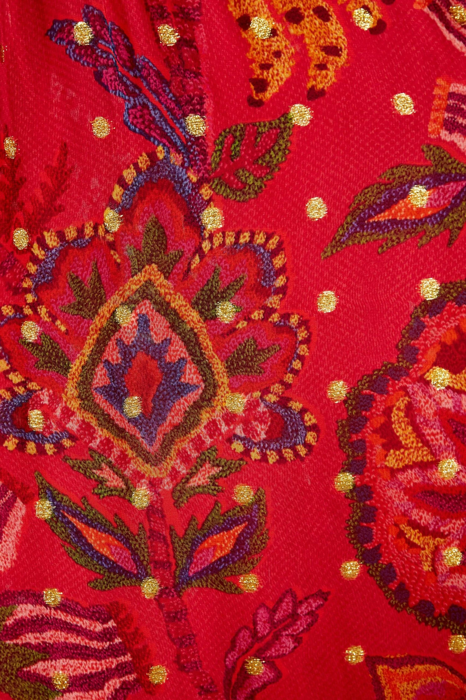 Farm Rio Red Sunset Tapestry Embroidered Maxi Dress 5 Farm Rio Red Sunset Tapestry Embroidered Maxi Dress - Image 5