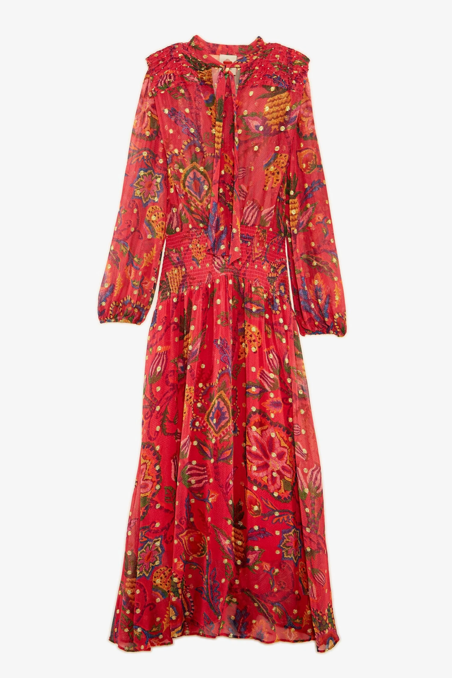 Farm Rio Red Sunset Tapestry Embroidered Maxi Dress 6 Farm Rio Red Sunset Tapestry Embroidered Maxi Dress - Image 6