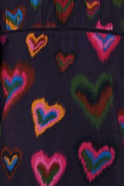 Farm Rio Navy Ikat Dyed Hearts Mini Dress 9 Farm Rio Navy Ikat Dyed Hearts Mini Dress -Colorful Wear Store 301817 05