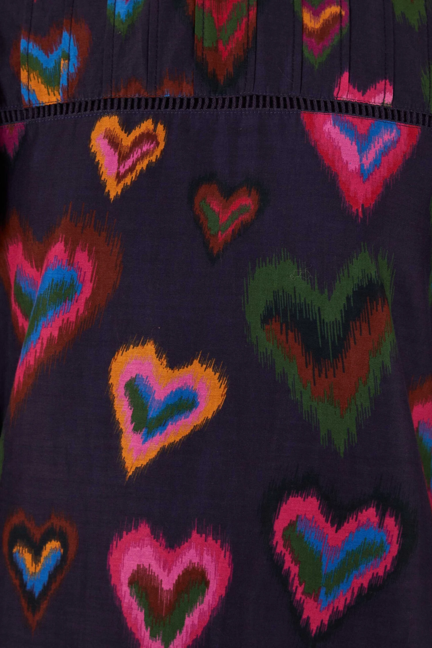 Farm Rio Navy Ikat Dyed Hearts Mini Dress 5 Farm Rio Navy Ikat Dyed Hearts Mini Dress - Image 5