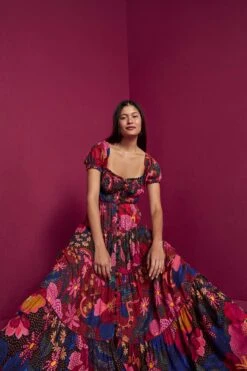 Farm Rio Mixed Wild Life Lenzing™ Ecovero™ Viscose Maxi Dress