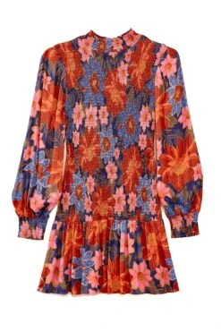 Farm Rio Navy Garden Smocked Mini Dress 9 Farm Rio Navy Garden Smocked Mini Dress -Colorful Wear Store 301902 05