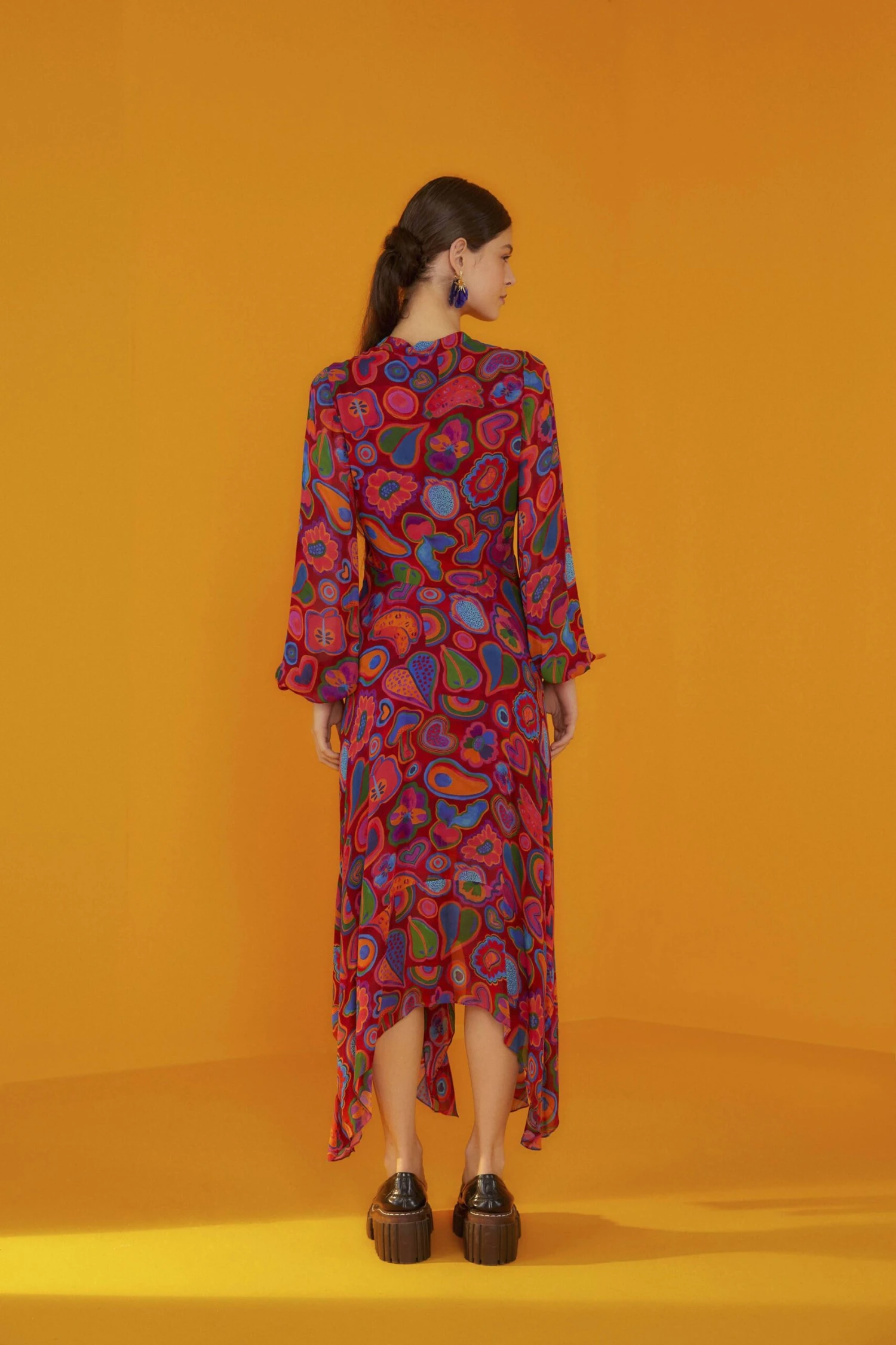 Farm Rio Red Lisa Sheer Midi Dress 2 Farm Rio Red Lisa Sheer Midi Dress - Image 2