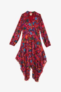 Farm Rio Red Lisa Sheer Midi Dress 7 Farm Rio Red Lisa Sheer Midi Dress -Colorful Wear Store 301903 04