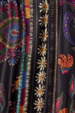 Farm Rio Black Mixed Scarves Mini Dress -Colorful Wear Store 301909 06