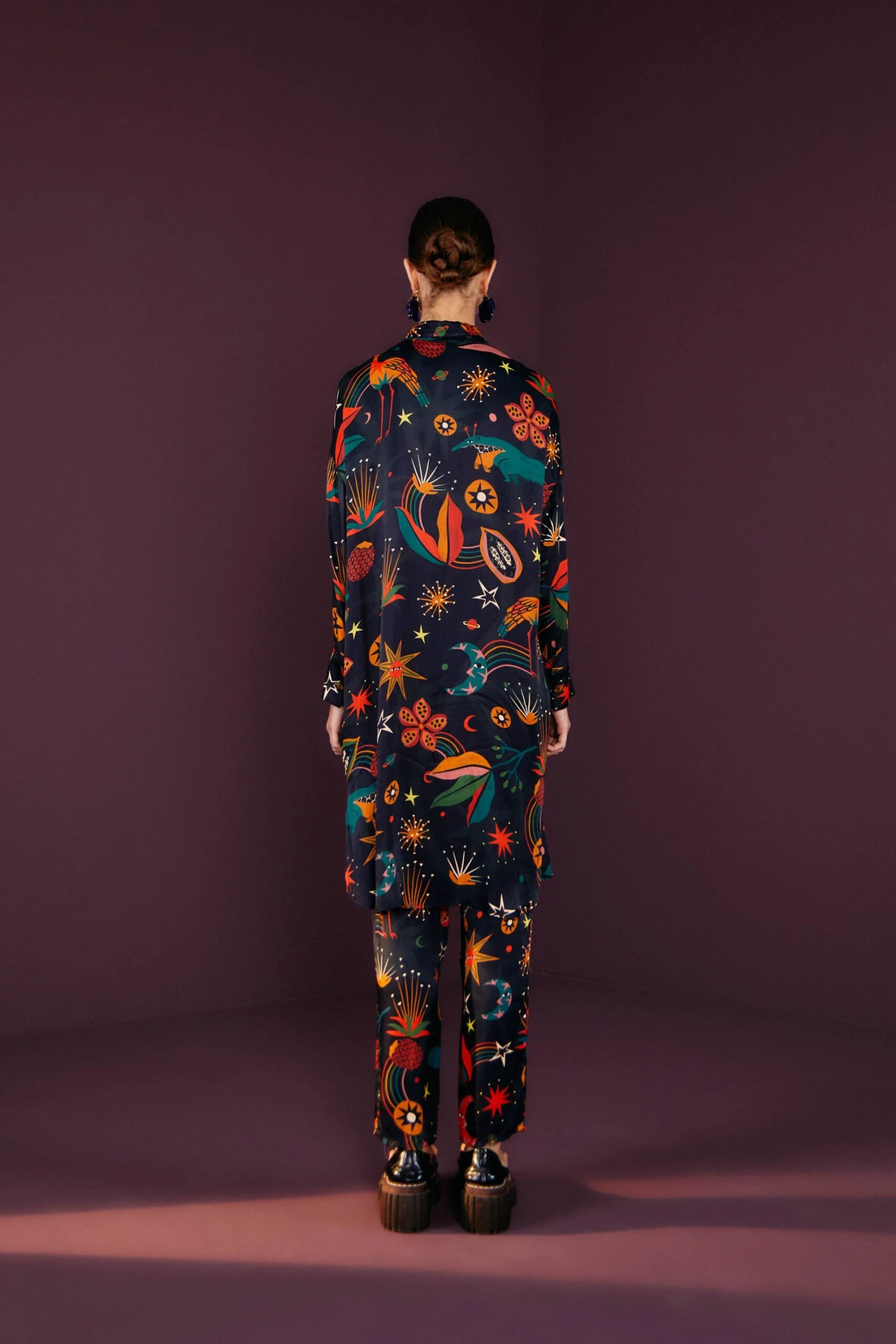 Farm Rio Black Cerrado Sky Lenzing™ Ecovero™ Viscose Shirtdress 2 Farm Rio Black Cerrado Sky Lenzing™ Ecovero™ Viscose Shirtdress - Image 2