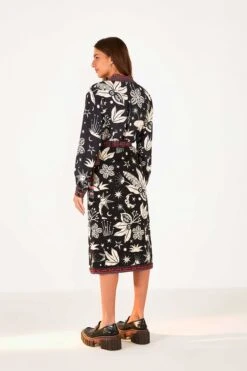 Farm Rio Black & White Cerrado Sky Wrap Skirt 9 Farm Rio Black & White Cerrado Sky Wrap Skirt -Colorful Wear Store 301945 04