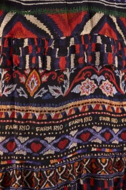 Farm Rio Blue Ainika Tapestry Maxi Skirt -Colorful Wear Store 301951 04