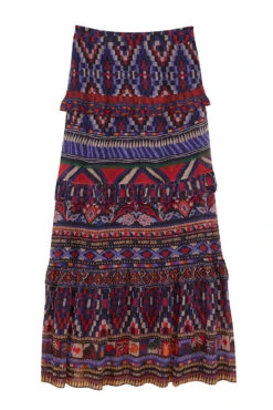 Farm Rio Blue Ainika Tapestry Maxi Skirt -Colorful Wear Store 301951 05