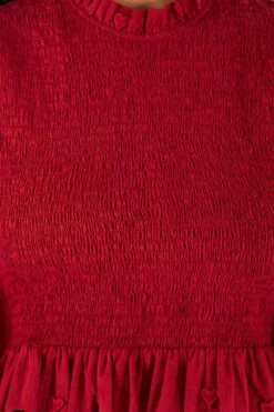 Farm Rio Burgundy 3D Hearts Blouse 9 Farm Rio Burgundy 3D Hearts Blouse -Colorful Wear Store 302015 05