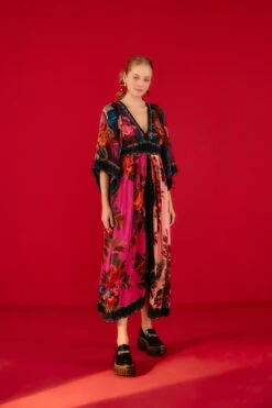 Farm Rio Flower Scarves Maxi Dress -Colorful Wear Store 302323 01