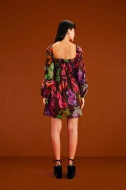 Farm Rio Black Wild Leopards Mini Dress 7 Farm Rio Black Wild Leopards Mini Dress -Colorful Wear Store 303763 03