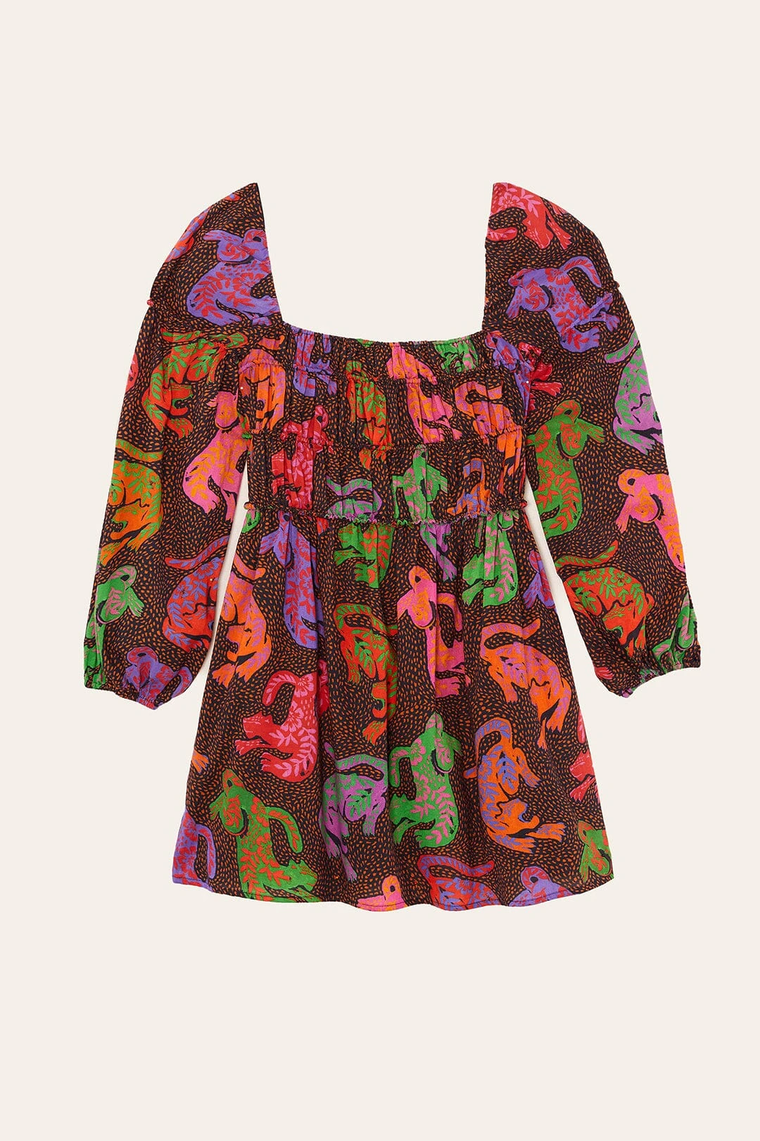 Farm Rio Black Wild Leopards Mini Dress 5 Farm Rio Black Wild Leopards Mini Dress - Image 5