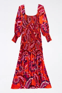 Farm Rio Orange Chevron Forest Maxi Dress -Colorful Wear Store 303765 06