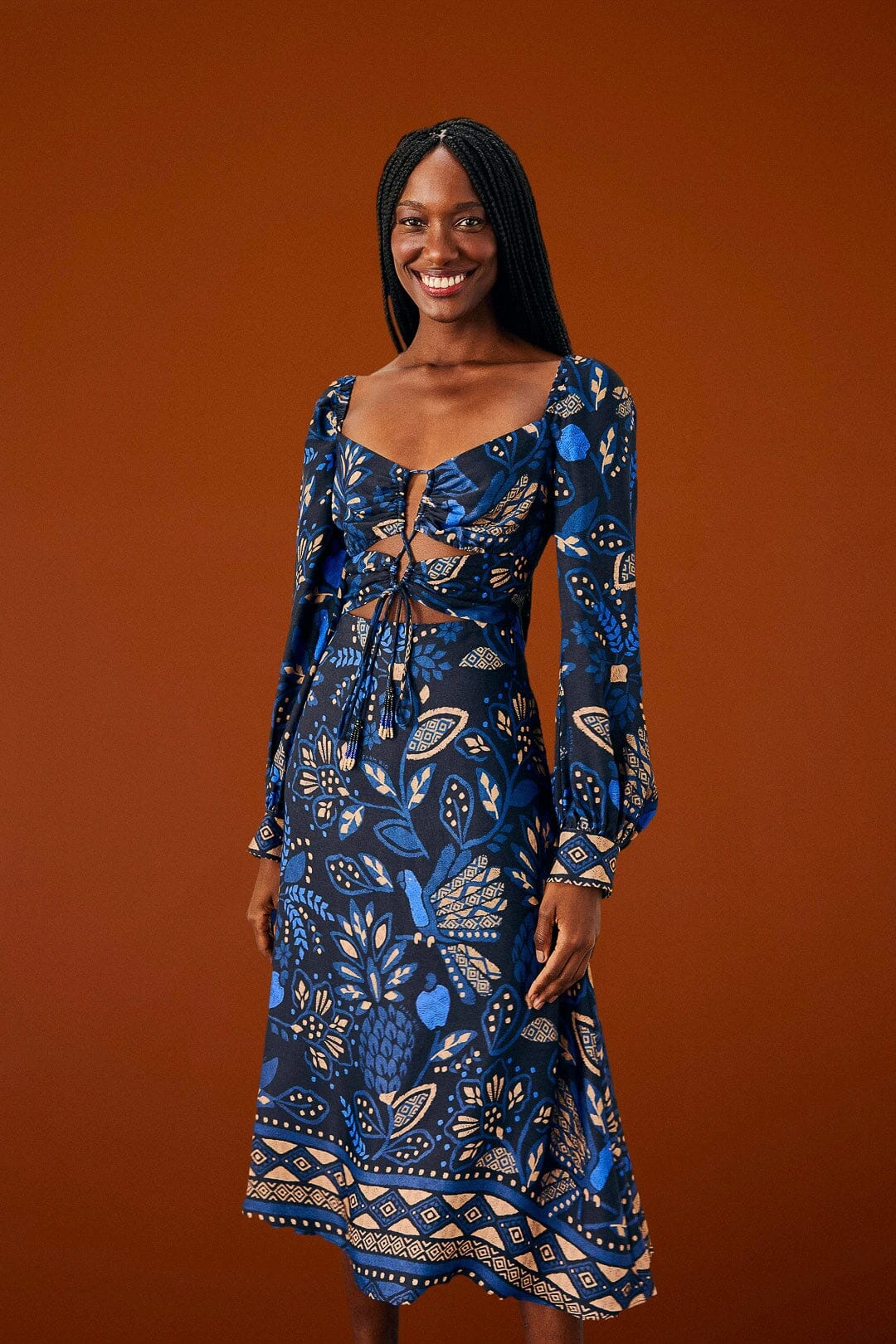 Farm Rio Black Macaw Forest Midi Dress 1 Farm Rio Black Macaw Forest Midi Dress