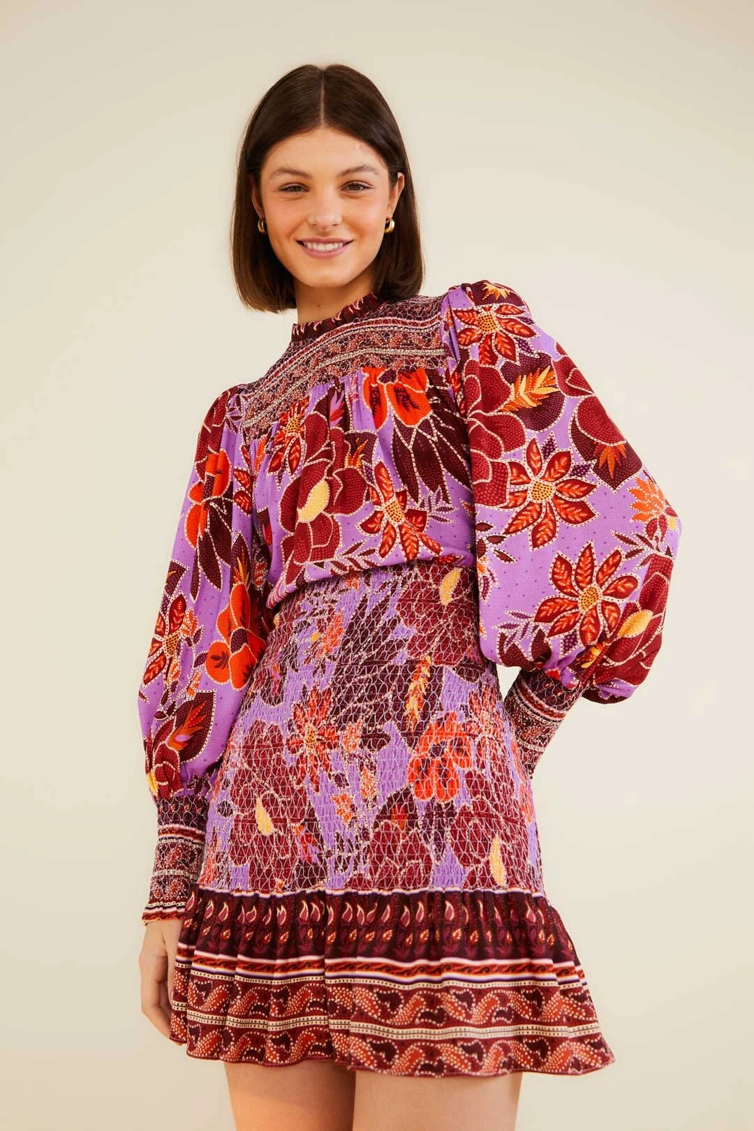 Farm Rio Sweet Floral Mini Dress 1 Farm Rio Sweet Floral Mini Dress