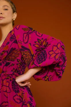 Farm Rio Pink Macaw Forest Maxi Dress -Colorful Wear Store 303789 02