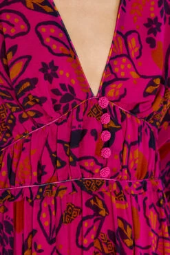 Farm Rio Pink Macaw Forest Maxi Dress -Colorful Wear Store 303789 05