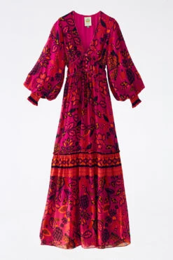 Farm Rio Pink Macaw Forest Maxi Dress -Colorful Wear Store 303789 06