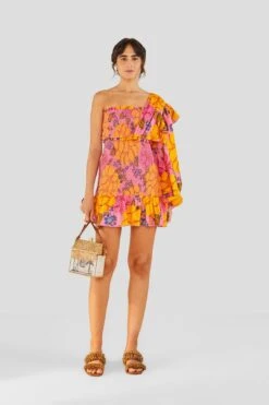 Farm Rio Flowers Garden One Shoulder Mini Dress -Colorful Wear Store 303791 01