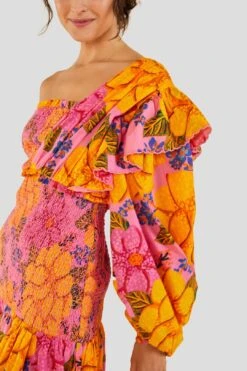 Farm Rio Flowers Garden One Shoulder Mini Dress -Colorful Wear Store 303791 05