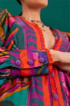 Farm Rio Graphic Foliage Lenzing™ Ecovero™ Viscose Mini Dress -Colorful Wear Store 303810 04