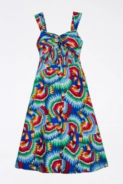 Farm Rio Chevron Toucans Midi Dress -Colorful Wear Store 303814 06
