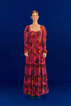 Farm Rio Pink Sweet Forest Maxi Dress -Colorful Wear Store 303818 02