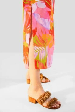 Farm Rio Colorful Leaves Midi Dress -Colorful Wear Store 303823 05