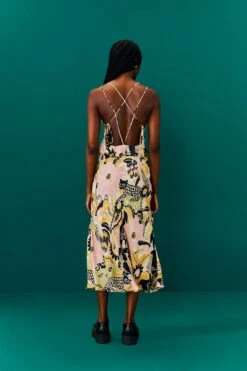 Farm Rio Sand Vintage Forest Lenzing™ Ecovero™ Viscose Midi Dress -Colorful Wear Store 303824 04