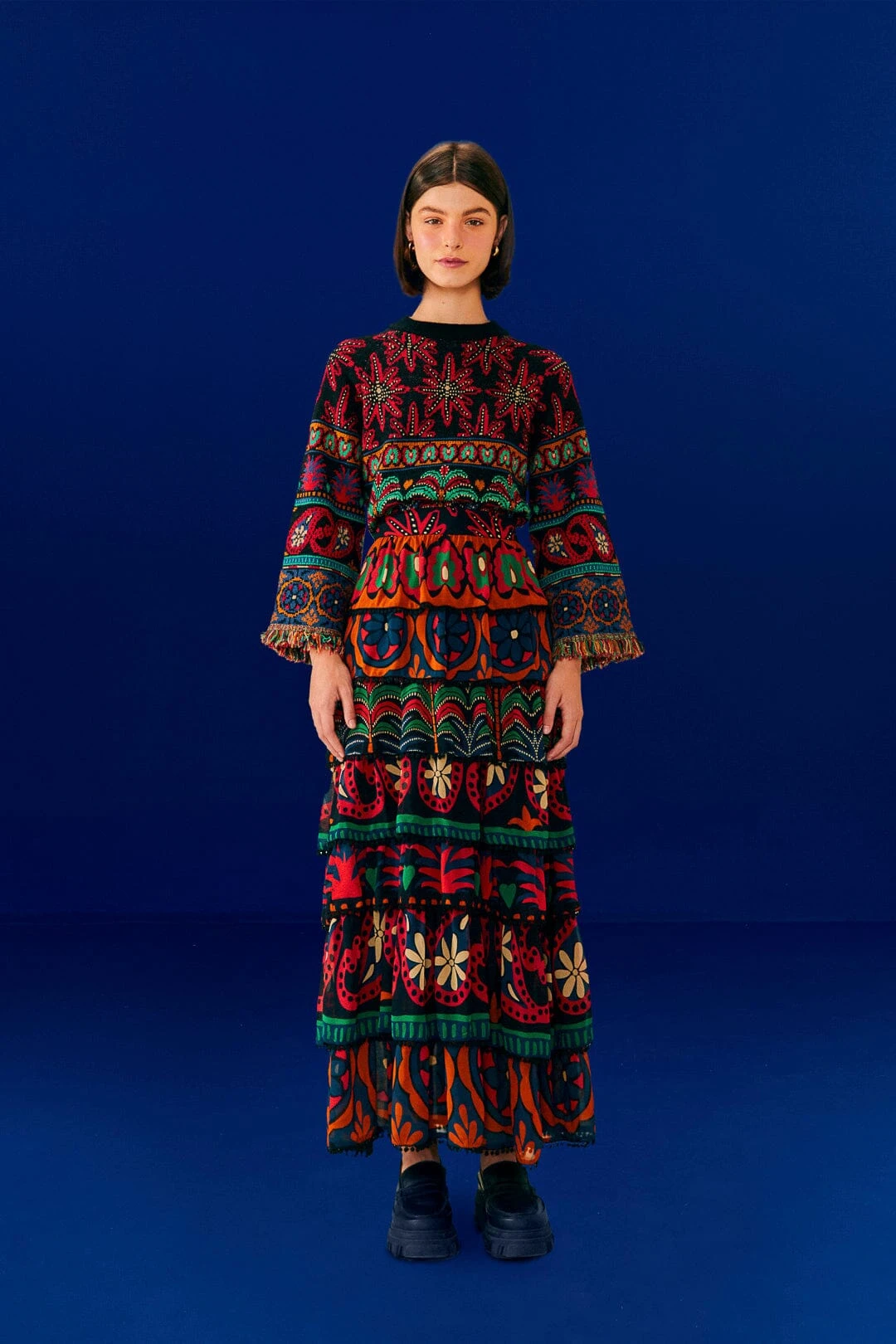 Farm Rio Black Night Sky Maxi Skirt 4 Farm Rio Black Night Sky Maxi Skirt - Image 4