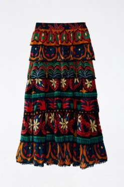 Farm Rio Black Night Sky Maxi Skirt 11 Farm Rio Black Night Sky Maxi Skirt -Colorful Wear Store 303828 06