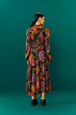 Farm Rio Navy Cool Macaw Midi Dress -Colorful Wear Store 303830 04