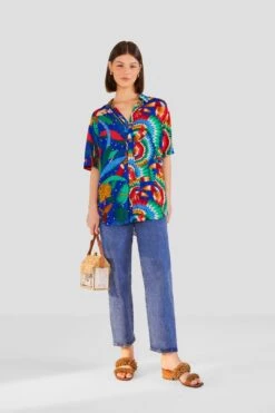 Farm Rio Mixed Blue Prints Unisex Shirt -Colorful Wear Store 303855 01