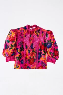 Farm Rio Pink Sweet Forest Blouse -Colorful Wear Store 303876 05