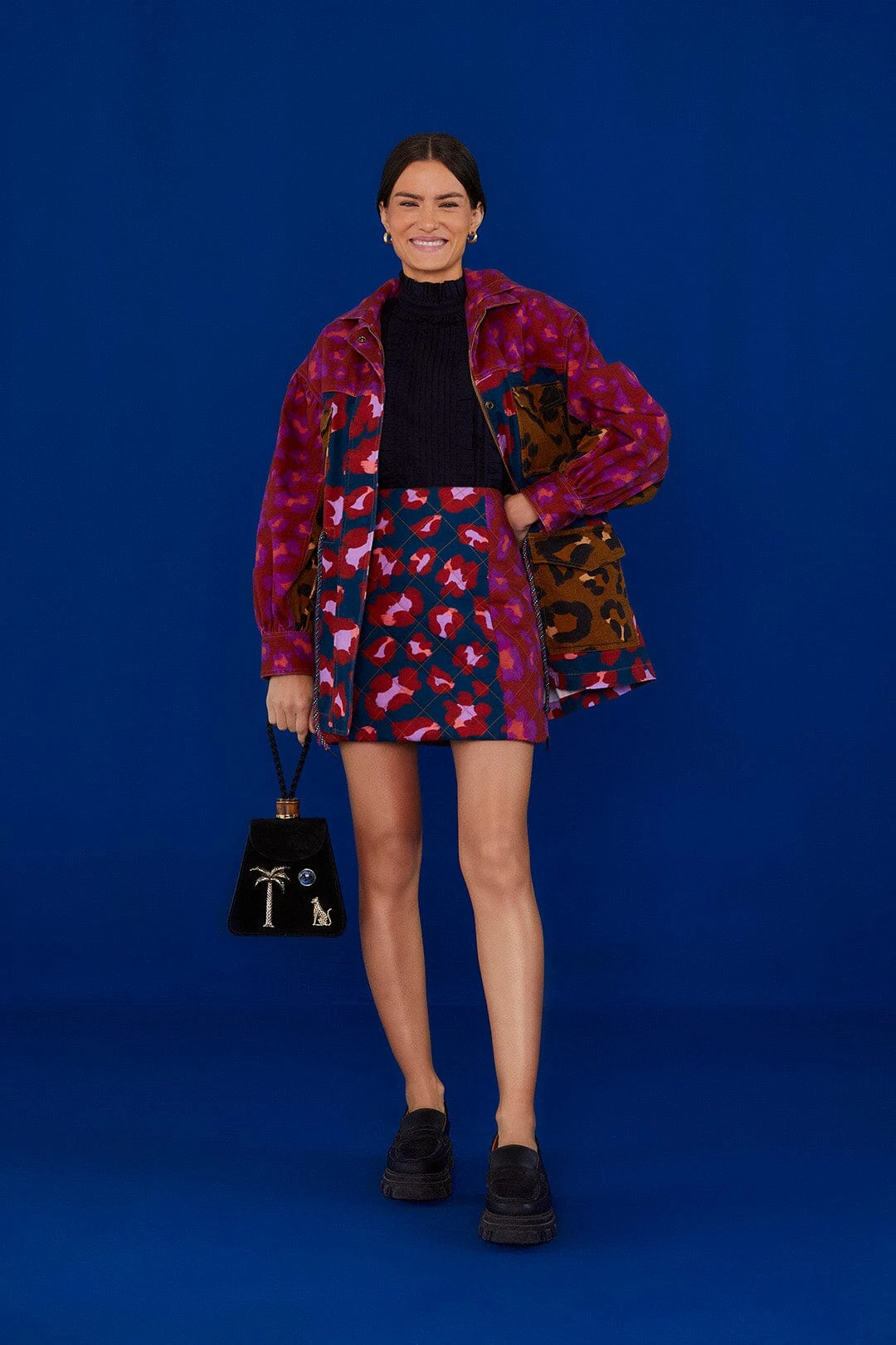 Farm Rio Mixed Leopards Mini Skirt 1 Farm Rio Mixed Leopards Mini Skirt