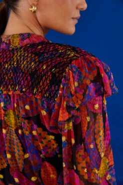 Farm Rio Black Heart Daisy Mini Dress -Colorful Wear Store 303895 05