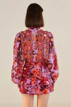 Farm Rio Sweet Floral Layered Mini Skirt -Colorful Wear Store 303902 03