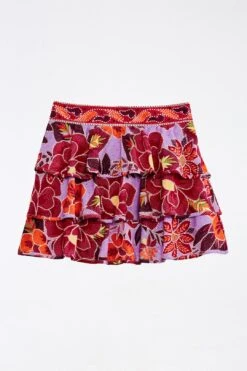 Farm Rio Sweet Floral Layered Mini Skirt -Colorful Wear Store 303902 05