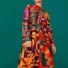 Farm Rio Graphic Scarves Shirtdress