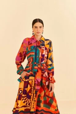 Farm Rio Graphic Scarves Shirtdress -Colorful Wear Store 303921 02 a57966c1 f954 4292 a726 f8c92be1aaae