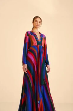 Farm Rio Magic Stripes Maxi Dress