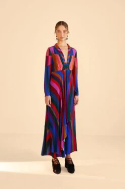 Farm Rio Magic Stripes Maxi Dress 8 Farm Rio Magic Stripes Maxi Dress -Colorful Wear Store 303924 02