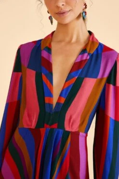 Farm Rio Magic Stripes Maxi Dress 7 Farm Rio Magic Stripes Maxi Dress -Colorful Wear Store 303924 03